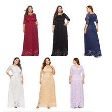 Ladda upp bild till gallerivisning, Plus size spetsklänning för kvinnor