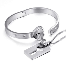 Ladda upp bild till gallerivisning, Hjärtlåsarmband och halsband