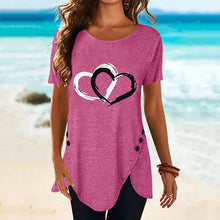 Ladda upp bild till gallerivisning, Kortärmad t-shirt med hjärtmönster