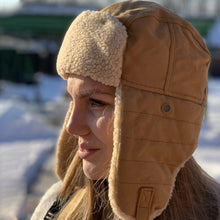 Ladda upp bild till gallerivisning, Vintage fleecehatt med öronskydd