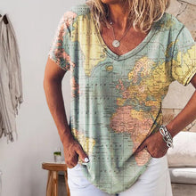 Ladda upp bild till gallerivisning, Karta grafisk T-shirt