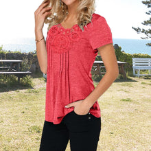 Ladda upp bild till gallerivisning, Slim fit v-ringad spets t-shirt