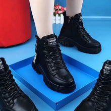 Ladda upp bild till gallerivisning, Högtopp för kvinnor i varma läder Martin-stövlar