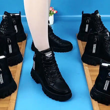 Ladda upp bild till gallerivisning, Högtopp för kvinnor i varma läder Martin-stövlar