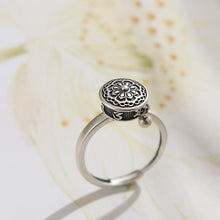 Ladda upp bild till gallerivisning, Buddhist Tibetan Prayer Wheel Ring OM Mantra Lotus Floral Ring