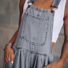Ladda upp bild till gallerivisning, Casual denimficka jumpsuit med vida ben