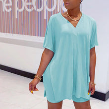 Ladda upp bild till gallerivisning, V-ringad fladdermus ärm topp & short set