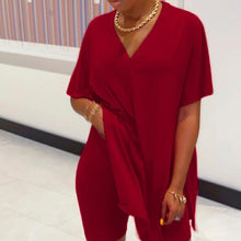 Ladda upp bild till gallerivisning, V-ringad fladdermus ärm topp & short set