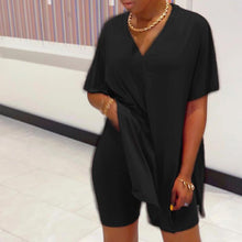 Ladda upp bild till gallerivisning, V-ringad fladdermus ärm topp & short set