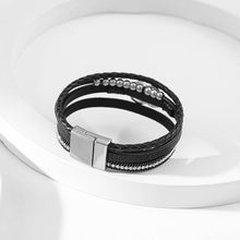 Ladda upp bild till gallerivisning, Läderarmband i flera lager