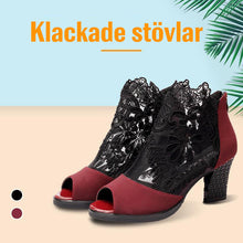 Ladda upp bild till gallerivisning, Lace Mesh Chunky högklackade skor