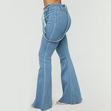 Ladda upp bild till gallerivisning, Kvinnors hängsel med utsvängda jeans