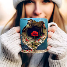 Ladda upp bild till gallerivisning, 3D-effekt bokhylla kaffemugg