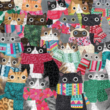 Ladda upp bild till gallerivisning, Vintriga katter 500 bitar pussel