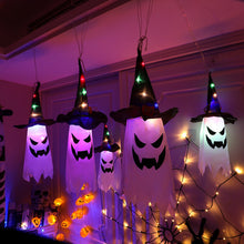 Ladda upp bild till gallerivisning, Halloween hängande ljus upp häxhatt