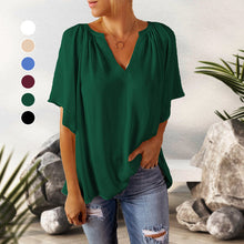 Ladda upp bild till gallerivisning, V-ringad chiffongskjorta