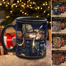 Ladda upp bild till gallerivisning, Kattbokälskare keramisk kaffemugg
