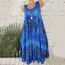 Ladda upp bild till gallerivisning, Summer Beach Bohemia Print Sleeveless Dress