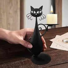 Ladda upp bild till gallerivisning, Svart kattljusstake