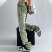 Ladda upp bild till gallerivisning, High Waist Pocket Straight Jeans