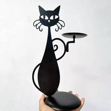 Ladda upp bild till gallerivisning, Svart kattljusstake
