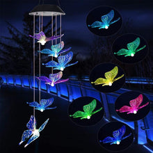 Ladda upp bild till gallerivisning, Färgbyte Solar LED Vattentät Fjäril Wind Chimes