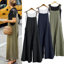 Ladda upp bild till gallerivisning, Sommar damer Casual Loose Solid Tank Jumpsuit