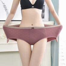 Ladda upp bild till gallerivisning, Plus Size Cotton Mid Waist Bekväma damtrosor som andas