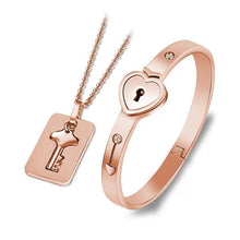 Ladda upp bild till gallerivisning, Hjärtlåsarmband och halsband