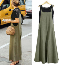 Ladda upp bild till gallerivisning, Sommar damer Casual Loose Solid Tank Jumpsuit