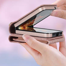 Ladda upp bild till gallerivisning, Plånboksfodral i präglat läder för Samsung Galaxy Z Flip4 Flip3