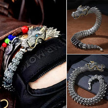 Ladda upp bild till gallerivisning, Silver handgjort Drakkedja armband