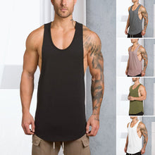 Ladda upp bild till gallerivisning, Solid color men's fitness tank top