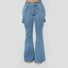 Ladda upp bild till gallerivisning, Kvinnors hängsel med utsvängda jeans