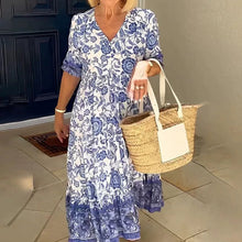 Ladda upp bild till gallerivisning, Sommar Bohemian KlÀnning med V-ringning