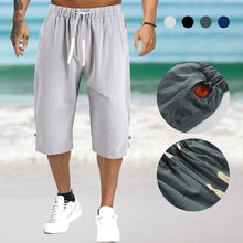 Ladda upp bild till gallerivisning, Mäns enkla avslappnade byxor i bomull och linne