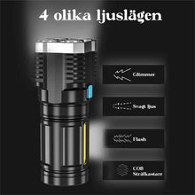 Ladda upp bild till gallerivisning, 4-läges multifunktionell LED-ficklampa med starkt ljus