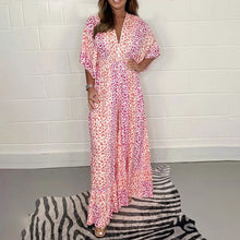 Ladda upp bild till gallerivisning, Geometriska flertrycks V-ringad Kimono Jumpsuits