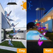 Ladda upp bild till gallerivisning, Färgbyte Solar LED Vattentät Fjäril Wind Chimes