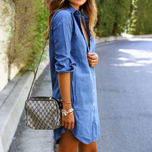 Ladda upp bild till gallerivisning, Pocket Long Sleeve Denim Shirt