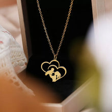 Ladda upp bild till gallerivisning, Mor och baby hjärthalsband