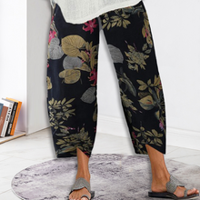 Ladda upp bild till gallerivisning, Bomullstryck elastiska cropped byxor