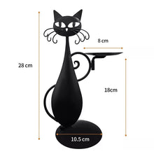 Ladda upp bild till gallerivisning, Svart kattljusstake