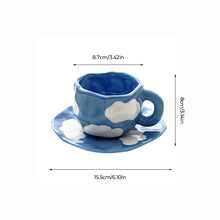Ladda upp bild till gallerivisning, HandmÄlad kreativ kaffemugg, keramisk tekopp och fatset