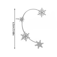 Ladda upp bild till gallerivisning, Zirconia snöflinga örhängen utan piercing