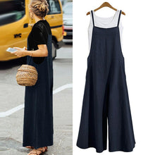 Ladda upp bild till gallerivisning, Sommar damer Casual Loose Solid Tank Jumpsuit
