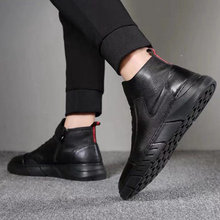 Ladda upp bild till gallerivisning, Svarta Läderstövlar för Män i Brittisk Stil