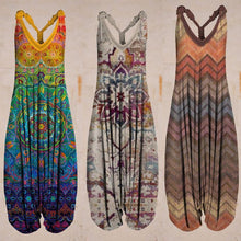 Ladda upp bild till gallerivisning, Förköp-Linne jumpsuit med tropiskt tryck(🔥🔥Köp 2, -10 %; Köp 3, -15 %)