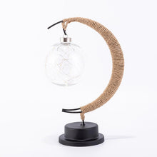 Ladda upp bild till gallerivisning, Handgjord garnrottingboll LED månformad lampa
