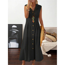 Ladda upp bild till gallerivisning, A-line ärmlös midiklänning